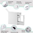 Pemberly Row MDF Bathroom Floor Cabinet with 2 Built-in Shelves in White