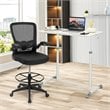Pemberly Row Contemporary MDF and Steel Height Adjustable Computer Desk in White