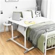 Pemberly Row Contemporary MDF and Steel Height Adjustable Computer Desk in White