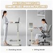 Pemberly Row Contemporary MDF and Steel Height Adjustable Computer Desk in White