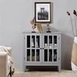 Pemberly Row Contemporary Pine Wood Free Standing Storage Buffet Cabinet in Gray