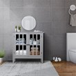 Pemberly Row Contemporary Pine Wood Free Standing Storage Buffet Cabinet in Gray