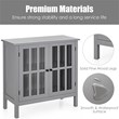 Pemberly Row Contemporary Pine Wood Free Standing Storage Buffet Cabinet in Gray