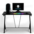 Pemberly Row Contemporary Metal and MDF Board Computer Desk in Black