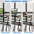 Pemberly Row Contemporary Metal and MDF Board Computer Desk in Black
