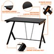 Pemberly Row Contemporary Metal and MDF Board Computer Desk in Black