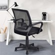 Pemberly Row Polyurethane Ergonomic Mid-back Mesh Computer Office Chair in Black