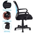 Pemberly Row Polyurethane Ergonomic Mid-back Mesh Computer Office Chair in Black