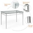 Pemberly Row 5-Pc Glass & Steel Dining Set with Table & 4 Chairs in Silver
