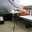 Pemberly Row Square Contemporary Steel and Rattan Outdoor Bar Tables in Brown