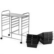 Pemberly Row 12-drawer Iron and Plastic Rolling Cart Storage in Black