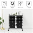Pemberly Row 12-drawer Iron and Plastic Rolling Cart Storage in Black