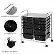 Pemberly Row 12-drawer Iron and Plastic Rolling Cart Storage in Black