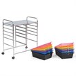 Pemberly Row 12-drawer Iron and Plastic Rolling Cart Storage in Multi-Color