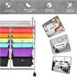 Pemberly Row 12-drawer Iron & Plastic Rolling Cart Storage in Multi-Color Finish