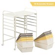 Pemberly Row 12-drawer Steel & Plastic Rolling Storage Cart in White/Yellow/Gray