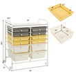 Pemberly Row 12-drawer Steel & Plastic Rolling Storage Cart in White/Yellow/Gray