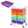 Pemberly Row 20-drawer Steel and Plastic Rolling Storage Cart in Multi-Color