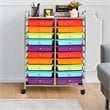 Pemberly Row 20-drawer Steel and Plastic Rolling Storage Cart in Multi-Color