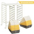 Pemberly Row 20-drawer Steel & Plastic Rolling Storage Cart in White/Yellow/Gray