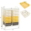 Pemberly Row 20-drawer Steel & Plastic Rolling Storage Cart in White/Yellow/Gray