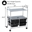 Pemberly Row 4-drawer PP and Steel Rolling Storage Cart in Black/Silver