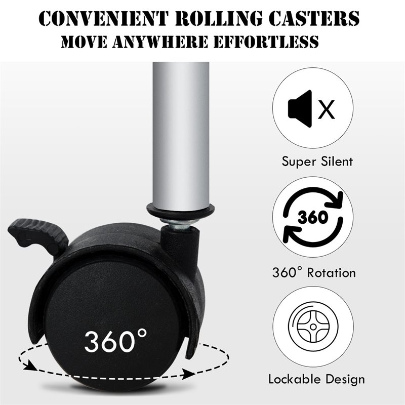 Pemberly Row 4-drawer PP and Steel Rolling Storage Cart in Black/Silver