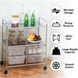 Pemberly Row 4-drawer PP and Steel Rolling Storage Cart in White/Black