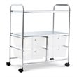 Pemberly Row 4-drawer PP and Steel Rolling Storage Cart in White/Black