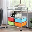 Pemberly Row 4-drawer PP and Steel Rolling Storage Cart in Multi-Color