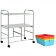 Pemberly Row 4-drawer PP and Steel Rolling Storage Cart in Multi-Color