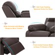 Pemberly Row Polyurethane Kids Sofa Armchair Recliner with Storage Arm in Brown
