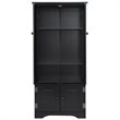 Pemberly Row 2-door MDF Storage Cabinet with Adjustable Shelves in Black