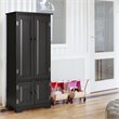Pemberly Row 2-door MDF Storage Cabinet with Adjustable Shelves in Black