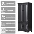 Pemberly Row 2-door MDF Storage Cabinet with Adjustable Shelves in Black