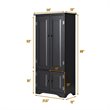 Pemberly Row 2-door MDF Storage Cabinet with Adjustable Shelves in Black