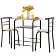 Pemberly Row 3-piece MDF and Iron Dining Set with Table and 2 Chairs in Natural