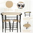 Pemberly Row 3-piece MDF and Iron Dining Set with Table and 2 Chairs in Natural