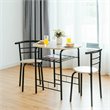 Pemberly Row 3-piece MDF and Iron Dining Set with Table and 2 Chairs in Natural