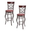 Pemberly Row Polyurethane Bar Stools with Swivel Seat in Brown (Set of 2)
