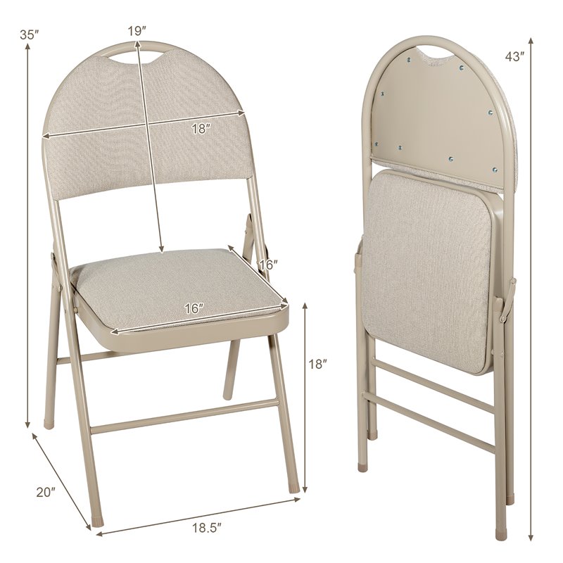 Pemberly Row Contemporary Sponge and Steel Dining Chairs in Beige (Set of 6)