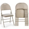 Pemberly Row Contemporary Sponge and Steel Dining Chairs in Beige (Set of 6)