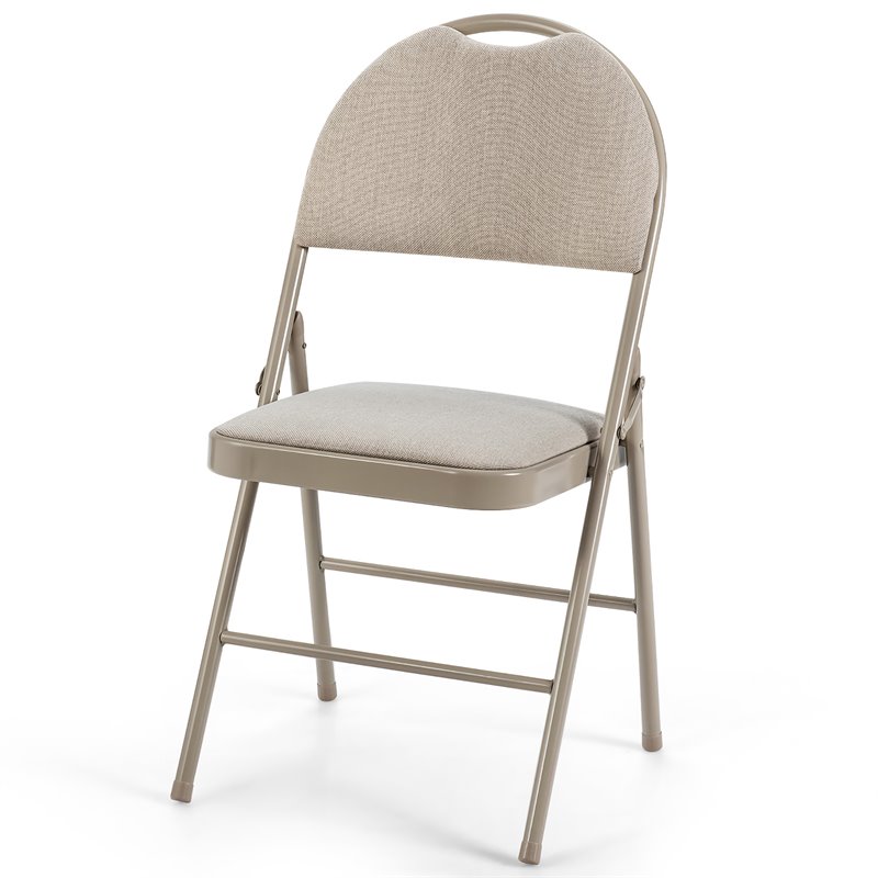 Pemberly Row Contemporary Sponge and Steel Dining Chairs in Beige (Set of 6)