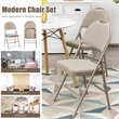 Pemberly Row Contemporary Sponge and Steel Dining Chairs in Beige (Set of 6)
