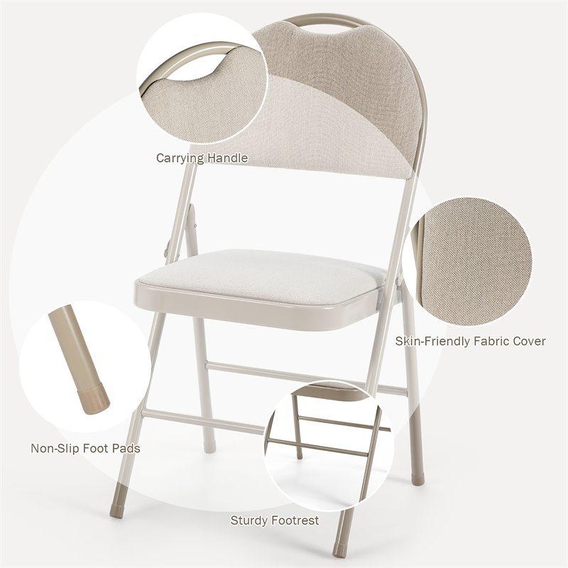 Pemberly Row Contemporary Sponge and Steel Dining Chairs in Beige (Set of 6)