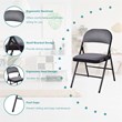 Pemberly Row Upholstered Padded Fabric Folding Chairs in Black (Set of 4)