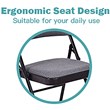 Pemberly Row Upholstered Padded Fabric Folding Chairs in Black (Set of 4)