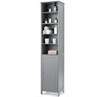 Pemberly Row 72'' Contemporary MDF Bathroom Cabinet with 5 Shelves in Gray