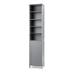 Pemberly Row 72'' Contemporary MDF Bathroom Cabinet with 5 Shelves in Gray