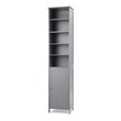 Pemberly Row 72'' Contemporary MDF Bathroom Cabinet with 5 Shelves in Gray